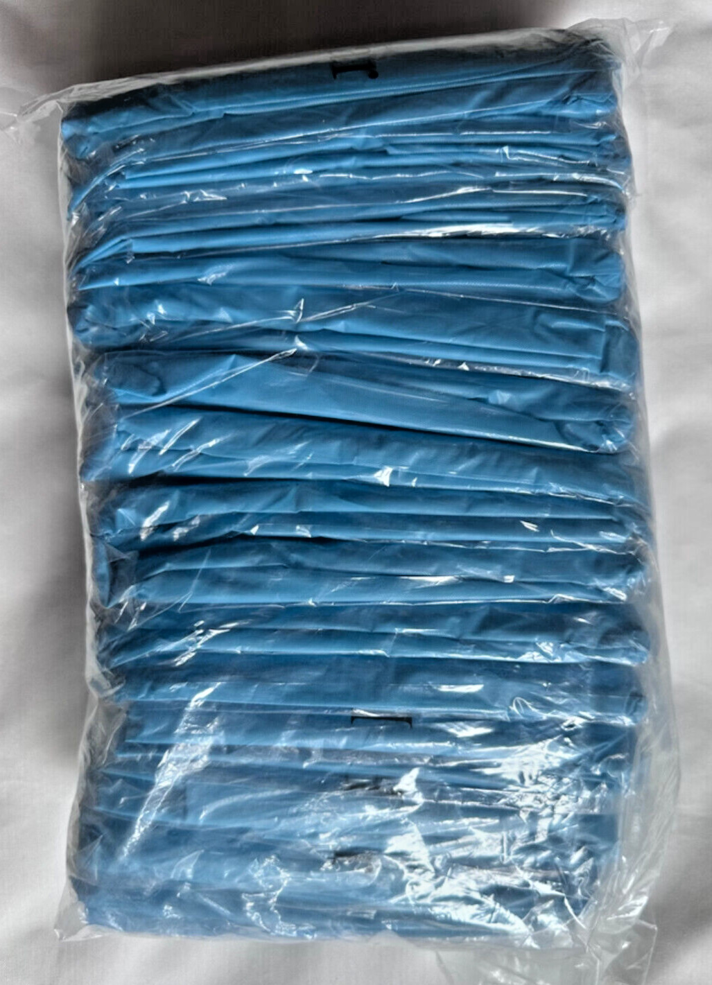 18 Blue Disposable Isolation Gowns, Open Back w/Dual Ties & Sleeve Thumb Holes