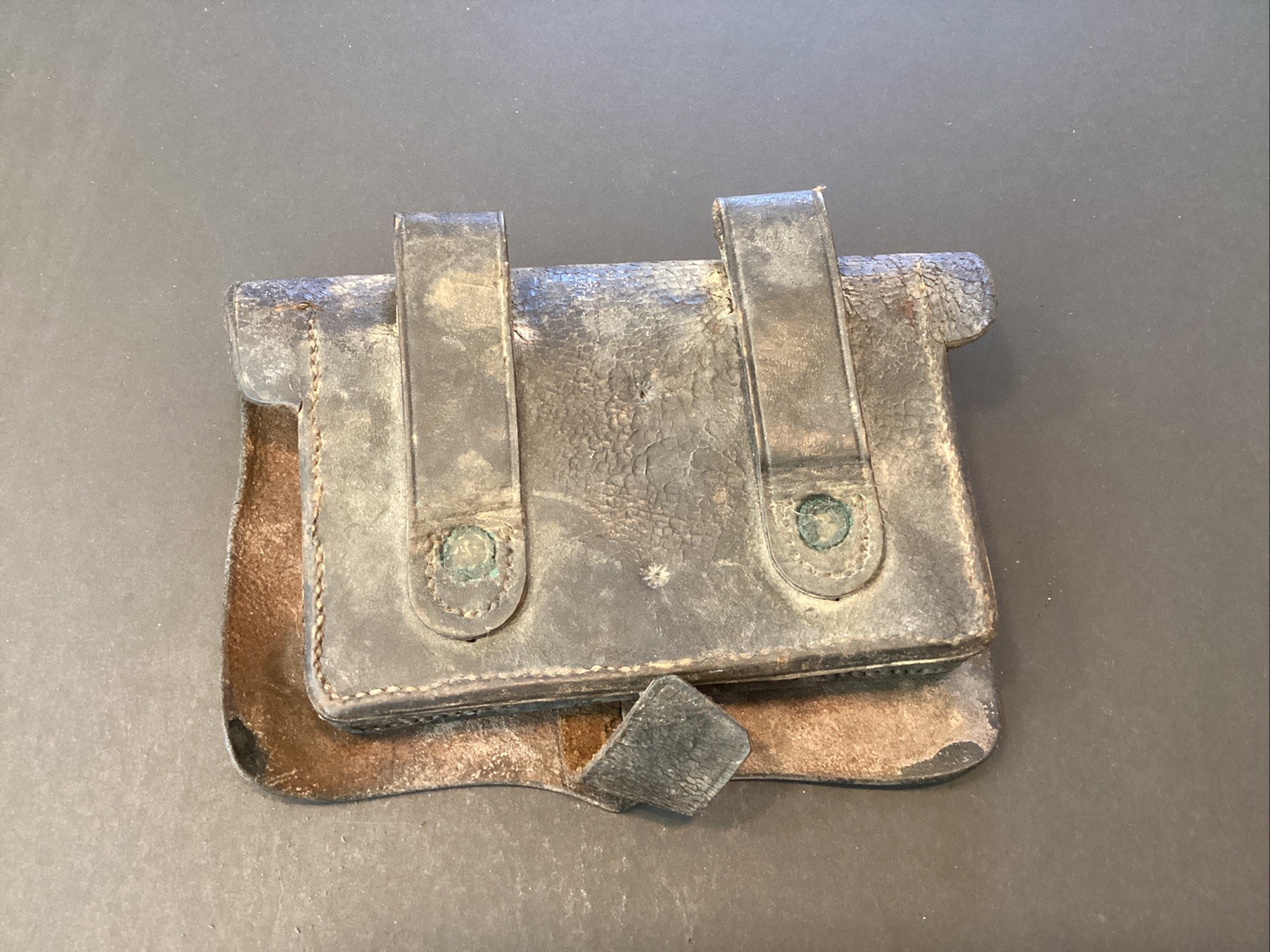 Original Civil War Era Union Army Colt Revolver Leather Cartridge Box Free Ship