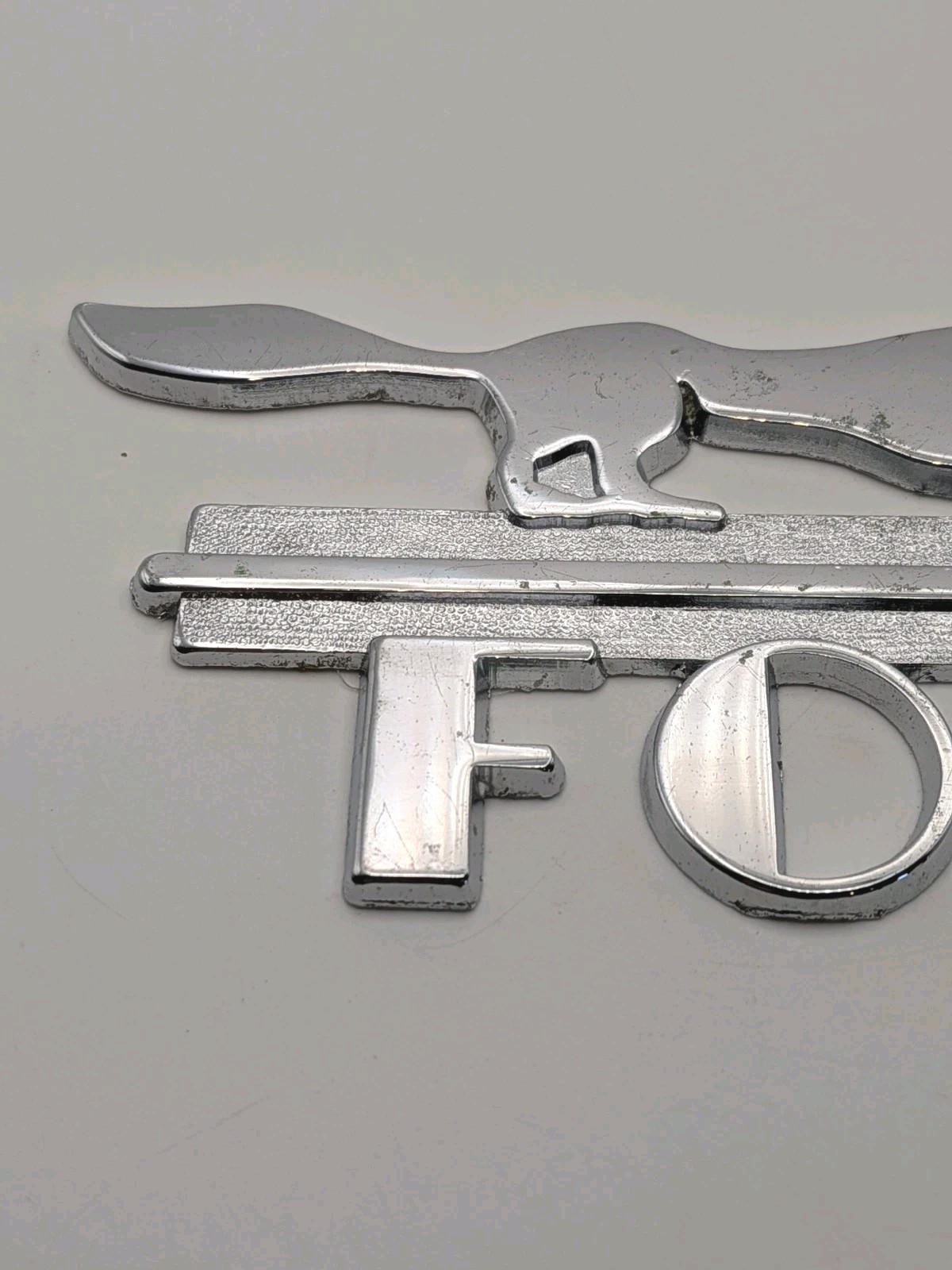 Vintage FOX Chevrolet Baltimore MD Car Dealership Emblem Chrome 4.25"x2.25"