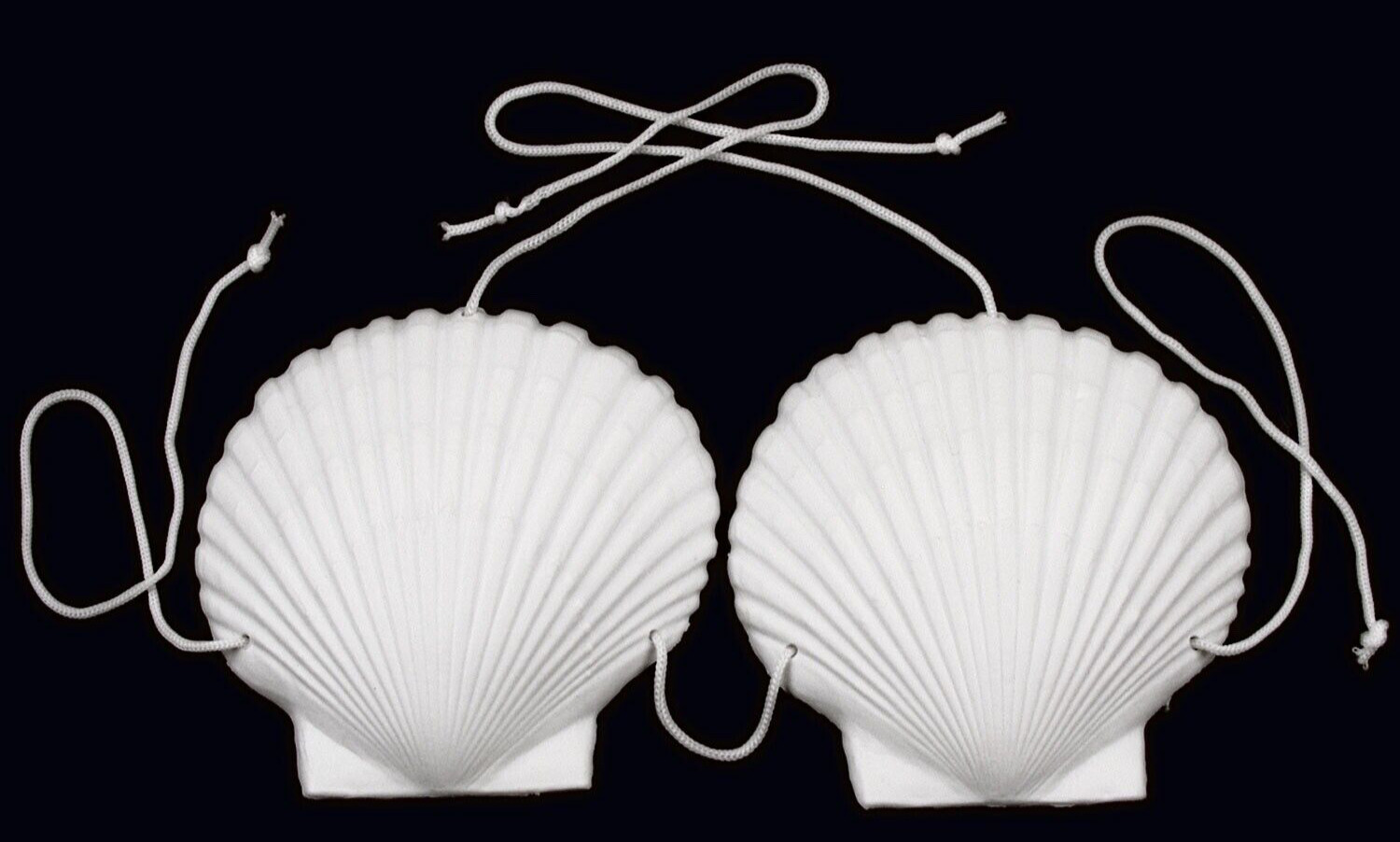 Adult Sea Shell Bra Costume Bikini Top White Luau Mermaid Party