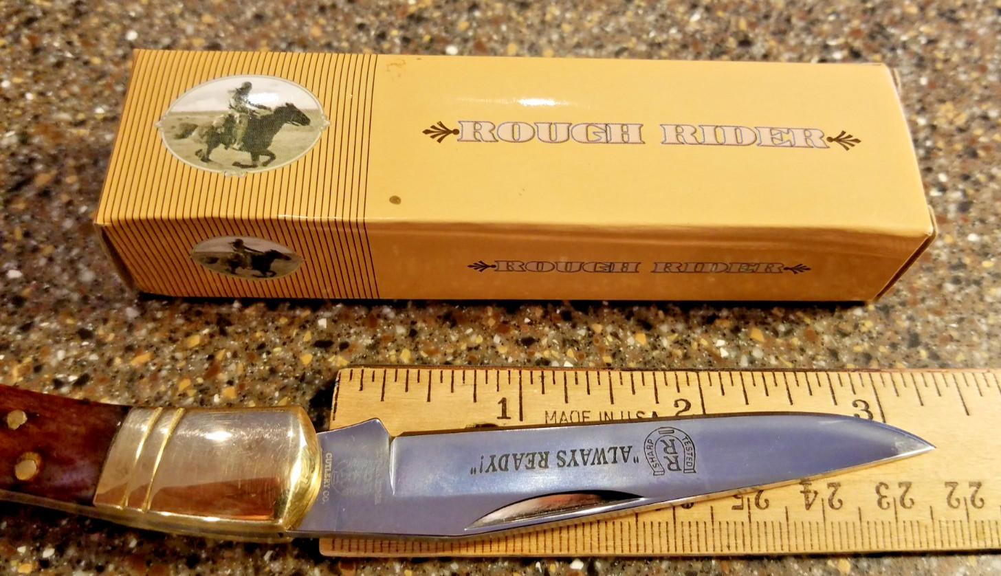 Rough Rider RR204, Brown Jigged Bone Texas Toothpick Lockback, 4-1/8", NEW, 2000