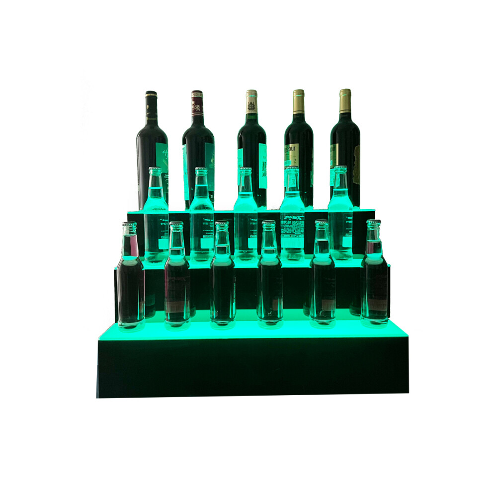 31"MultiColor LED Lighted Liquor Bottle Display 3 Tier for Home Commercial Bar