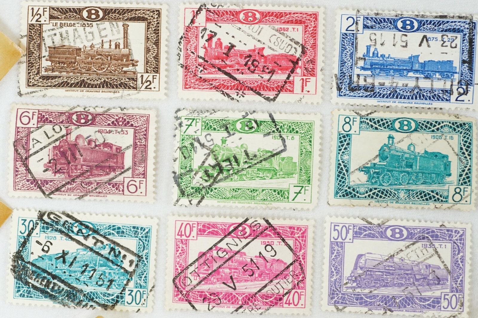 1949 Belgium Locomotive Stamps w/ Commemorative Electric Locomotive Q327