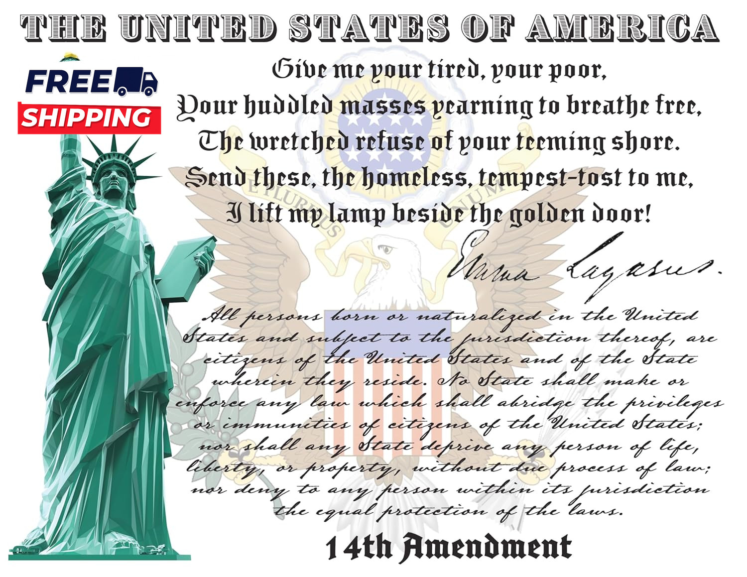 U.S. Citizenship and Naturalization Certificate Holder. Gold American Eagle Logo