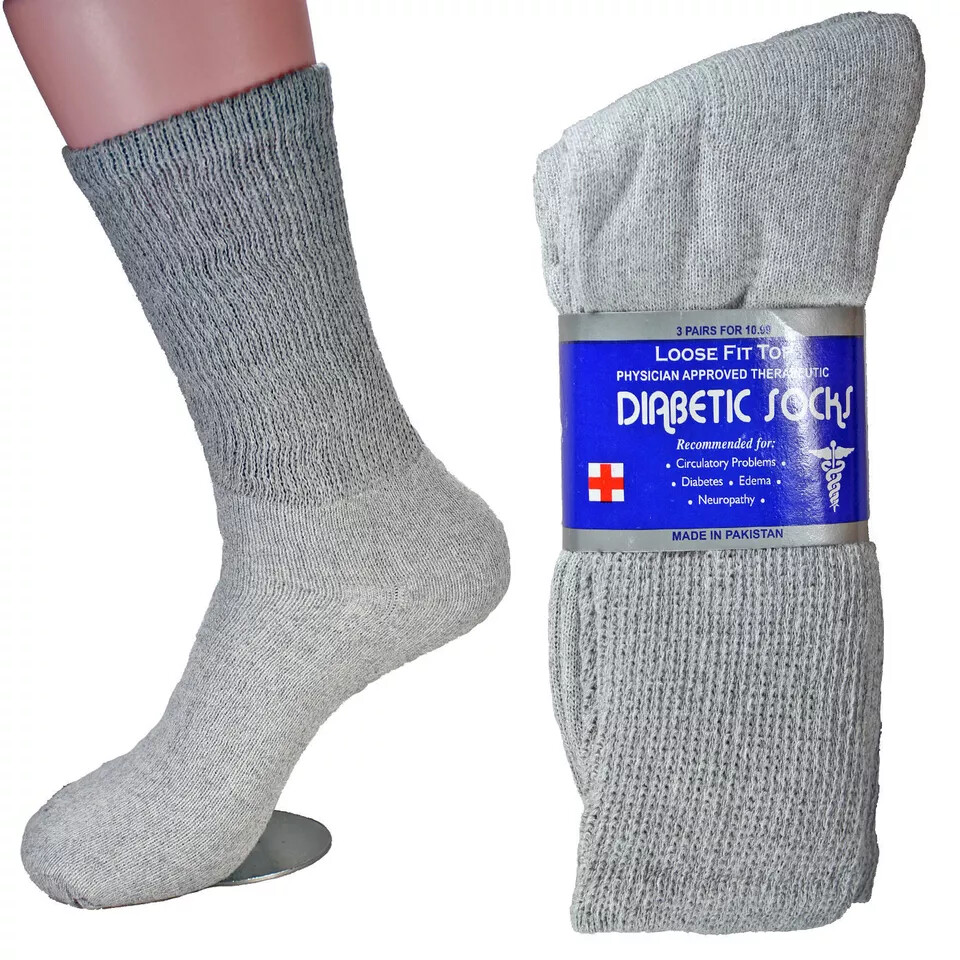 Wholesale Bulk Mens Diabetic Crew Socks Health Circulatory Size 9-11,10-13,13-15
