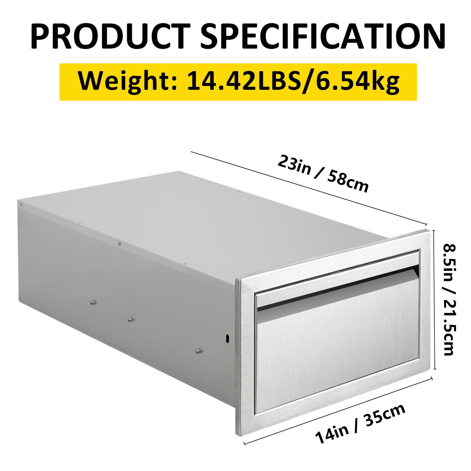 Outdoor Kitchen Drawers,Stainless Flush Mount BBQ Drawers(Multi-size)