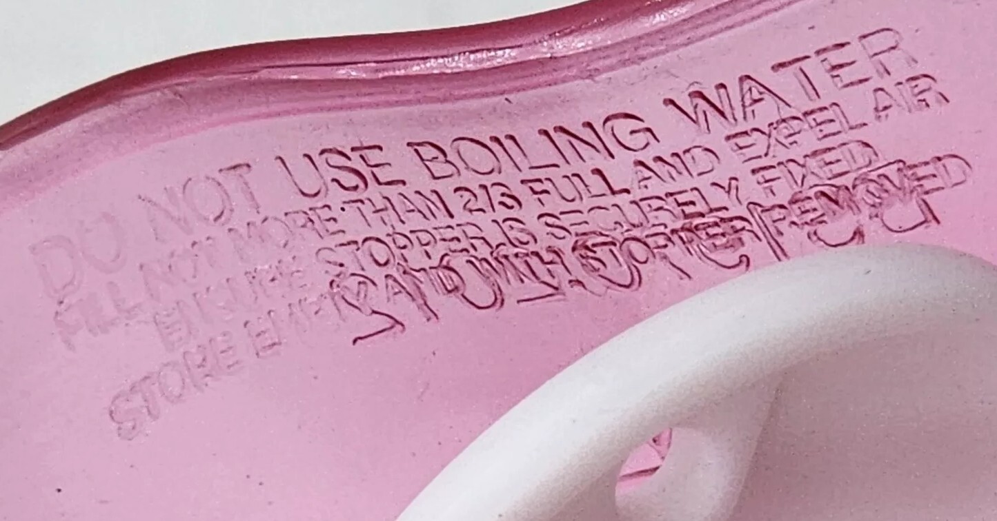 2L/2 Liter Pink Transparent Rubber Hot Water Bag/Bottle w/ Knit Sweater Cover