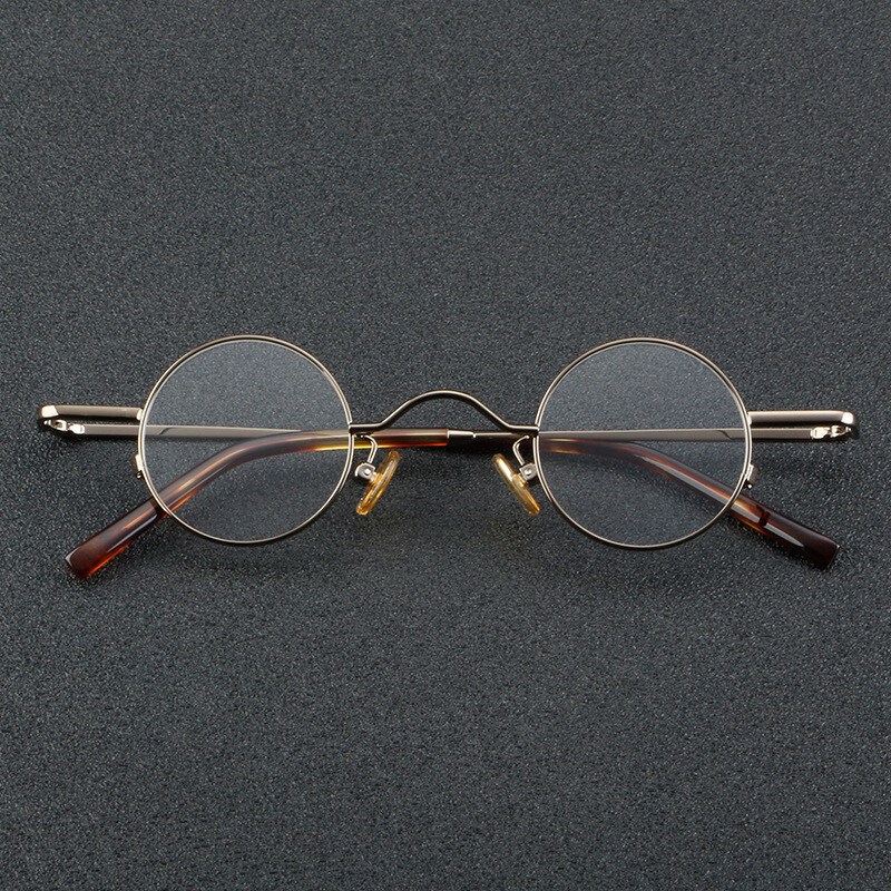 Antique Small Round Retro Reading Glasses Japanese Metal Glasses 0 to +6.00