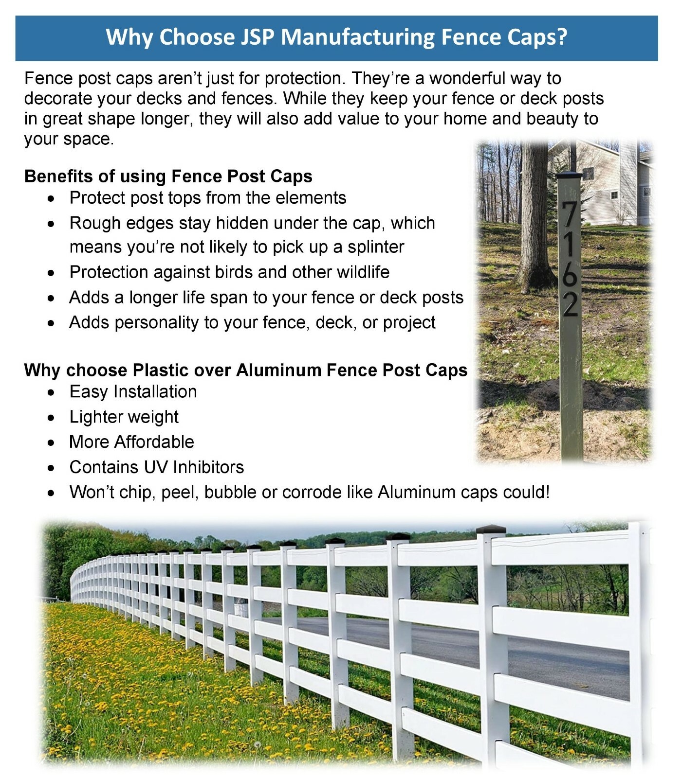 True 5x5 (127mm x 127mm) Plastic Pyramid Vinyl Fence Post Cap White 8,16, 24 pk