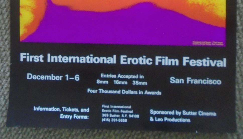 ORIGINAL-FIRST ANNUAL EROTIC FILM FESTIVAL POSTER-SAN FRANCISCO-DECEMBER 1970