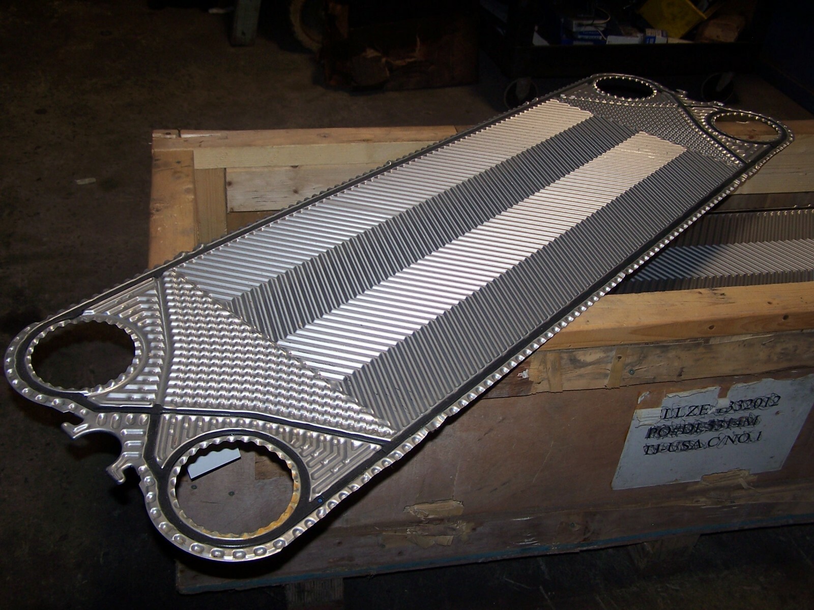 NEW 55" LONG X 16-3/4" WIDE HEAT EXCHANGER PLATE 4-1/2" HOLES WITH GASKET