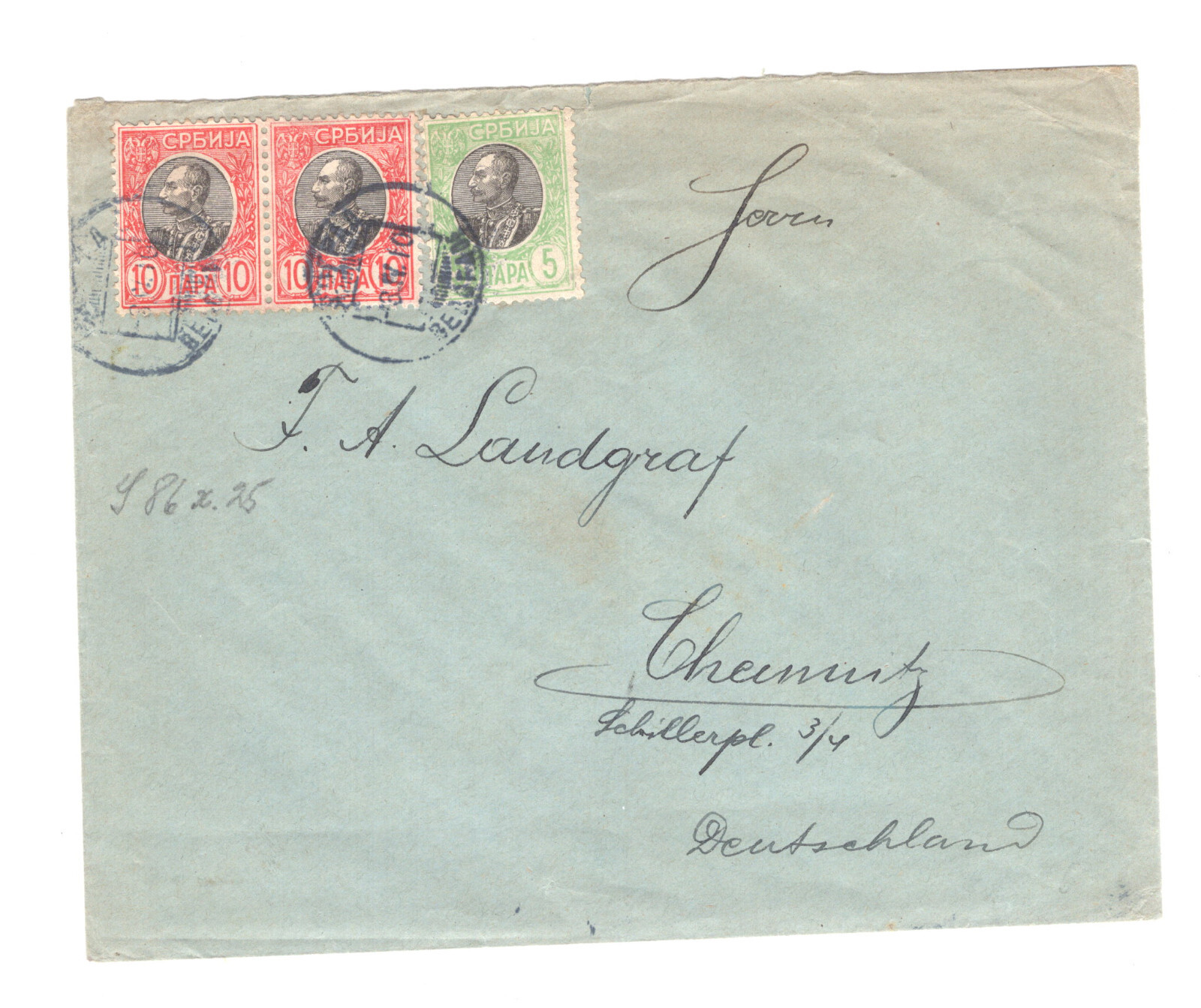 Serbia   large  cover  to   Germany