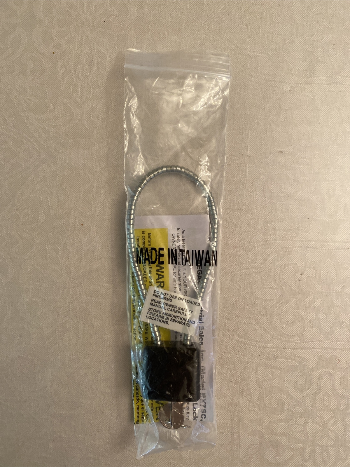 Firearm Gun Rifle Revolver Crome Safety Cable Lock RX11SC New 11" Safety Lock