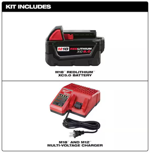 Milwaukee M18 XC Starter Kit with 5.0Ah Battery & Charger 48-59-1850 NEW