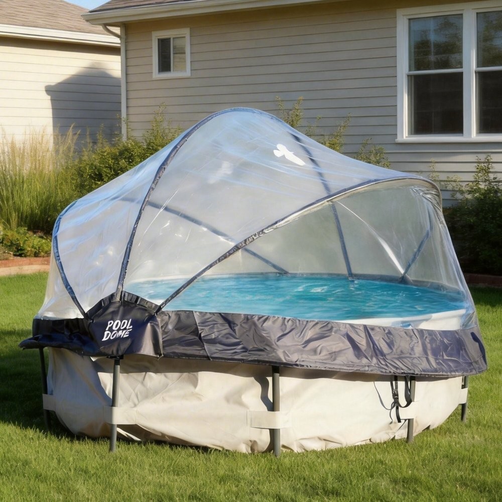 15ft Round Clear Pool Dome Enclosure for Above Ground Pools, All Weather Cover