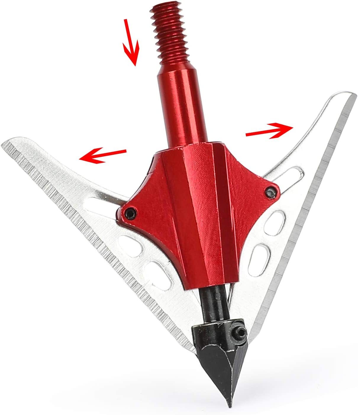 12Pcs BloodRunner Hunting Broadheads 100Gr 2 Spring Slide Retractable Blade Tip