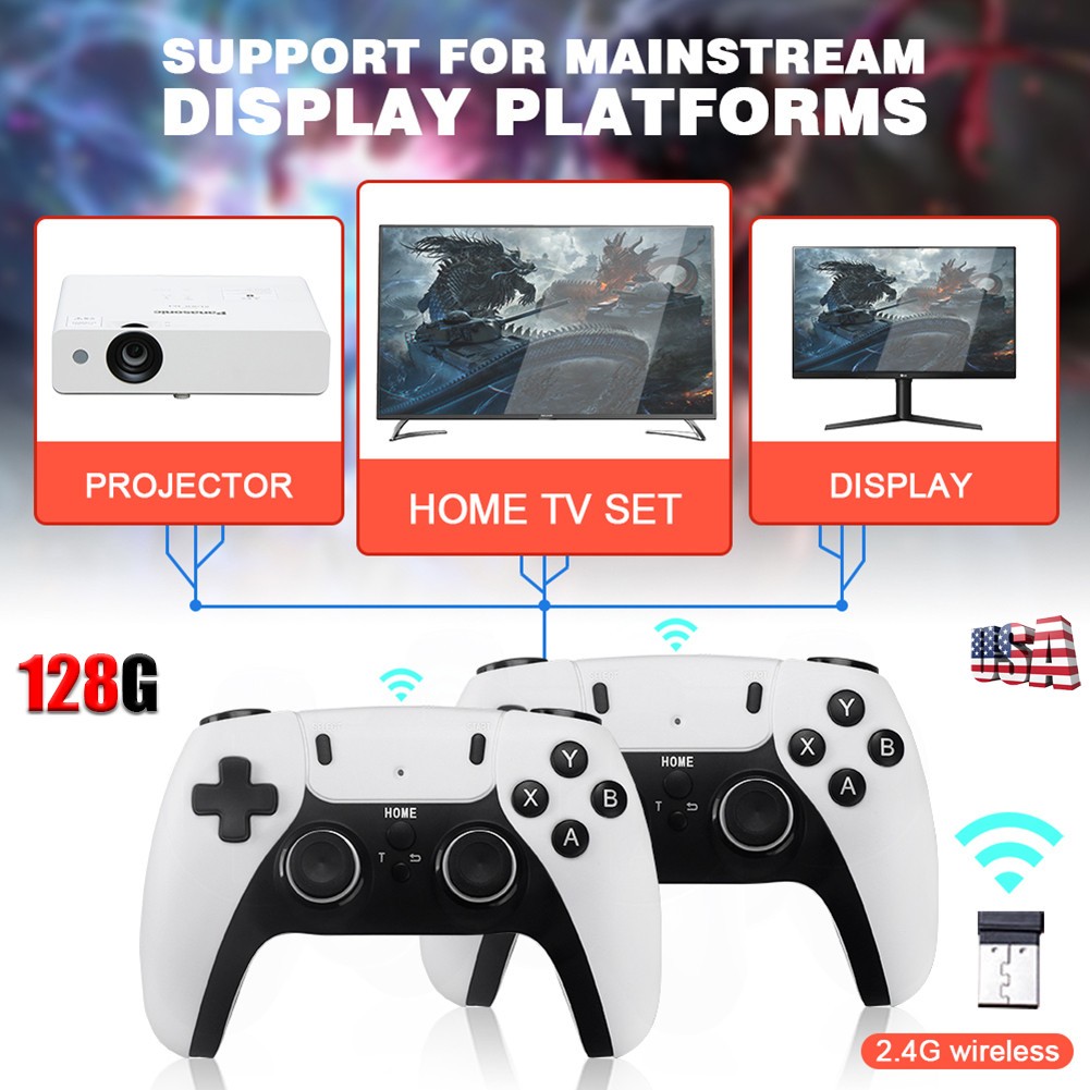 Retro Game Console 40000+ Games 4K HDMI Output w/ 2 Wireless Controllers & 128GB