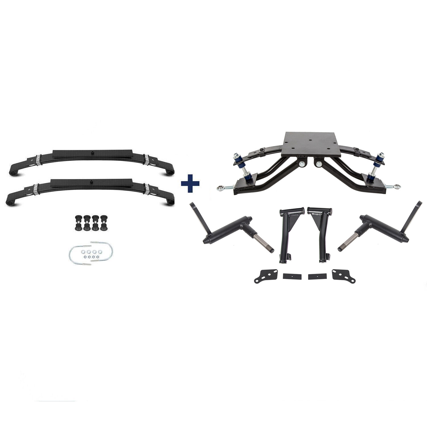 6" A-Arm Lift Kit & Rear Leaf Springs Black For 1982-2003 Club Car DS Golf Cart