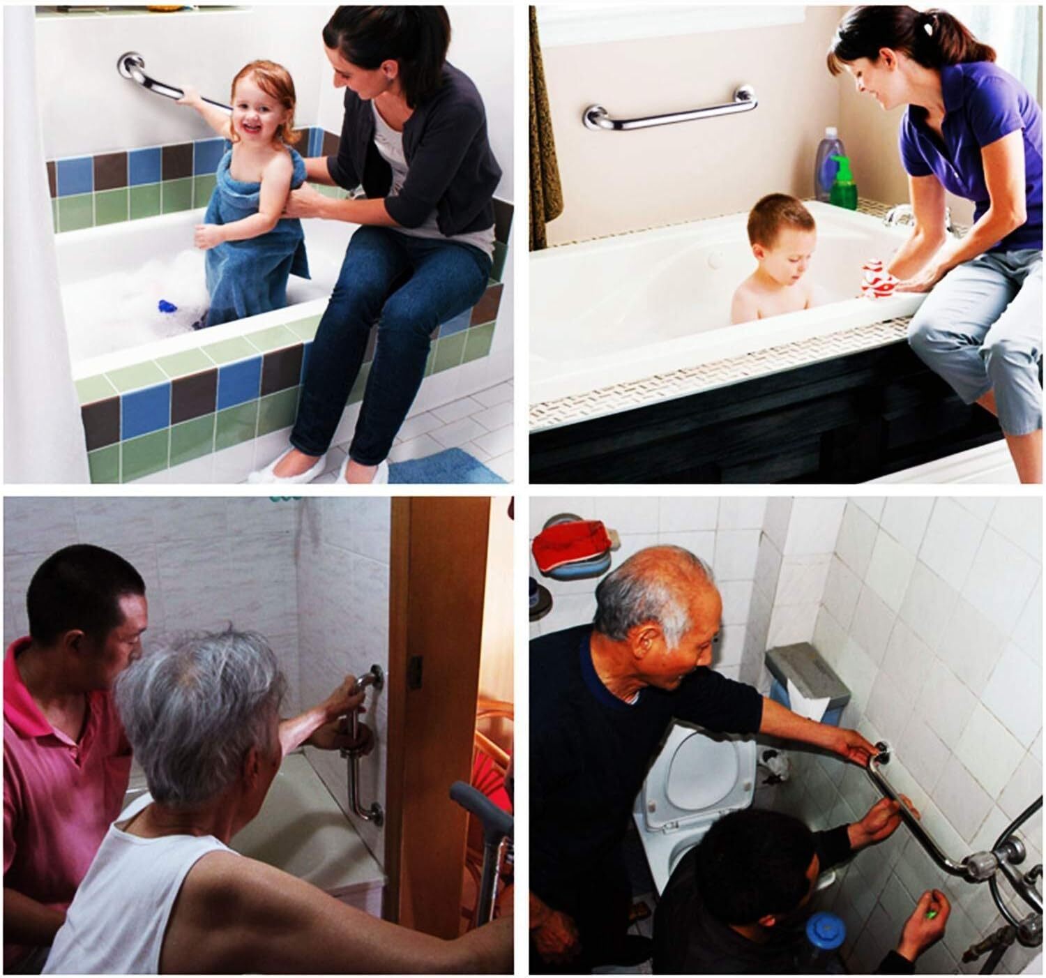 1/3/5PCS Stainless Steel Grab Bar Bathroom Safety Handicap Shower Tub Handle New