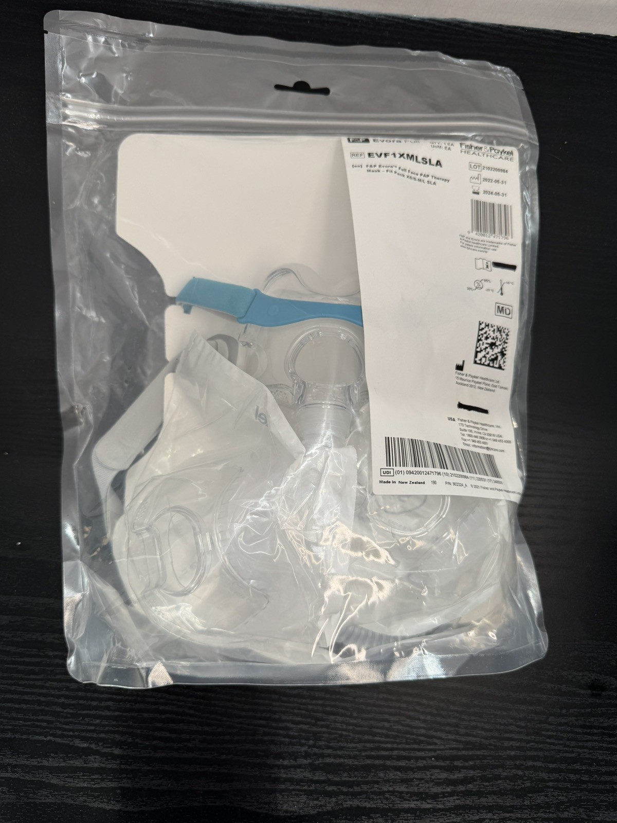 F&P Evora Full Face System Fit Pack Size Fit XS S-M Large