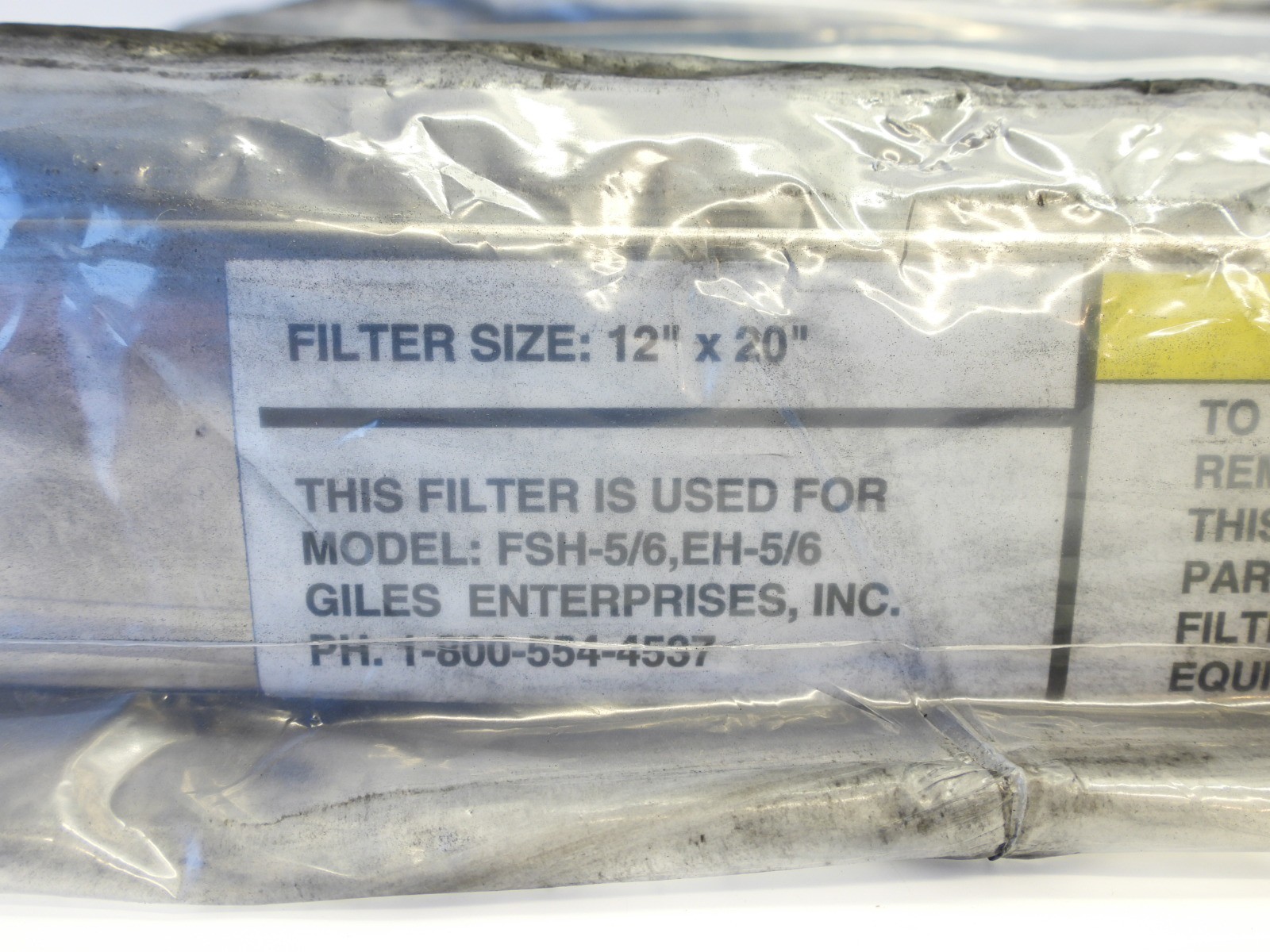 Giles Charcoal Filter 32056 for SH-5, FSH-6, EH-5, EH-6, Ventless Hoods 20 x 12