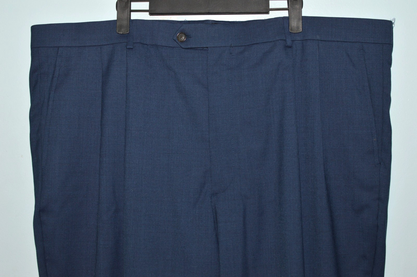 Llike New (2Pc Suit 50L 50 Long L) STAFFORD Blue Wool Travel Suit 46x29.5