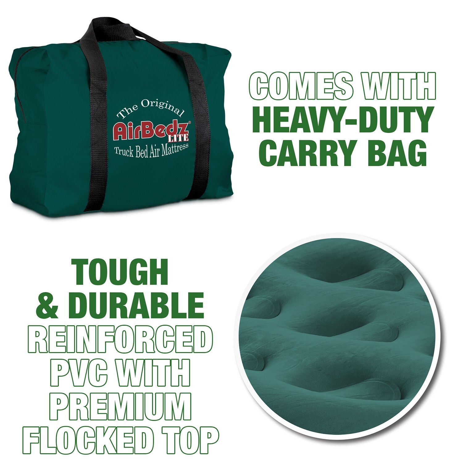 AirBedz Lite Overlanding Mid Size Truck Bed Camping Air Mattress fits 6'-6.5'