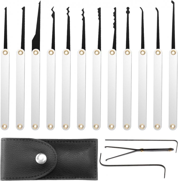 15Pcs Classic Stainless Steel Lock Tools Portable Car Unlocking Kit Tools