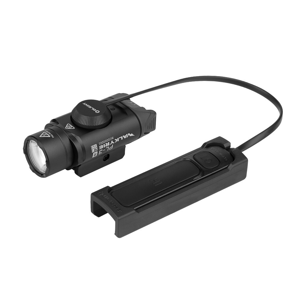 Olight PL-3R Valkyrie Rechargeable Rail Mounted Tactical Light, Black, 1500 Lum