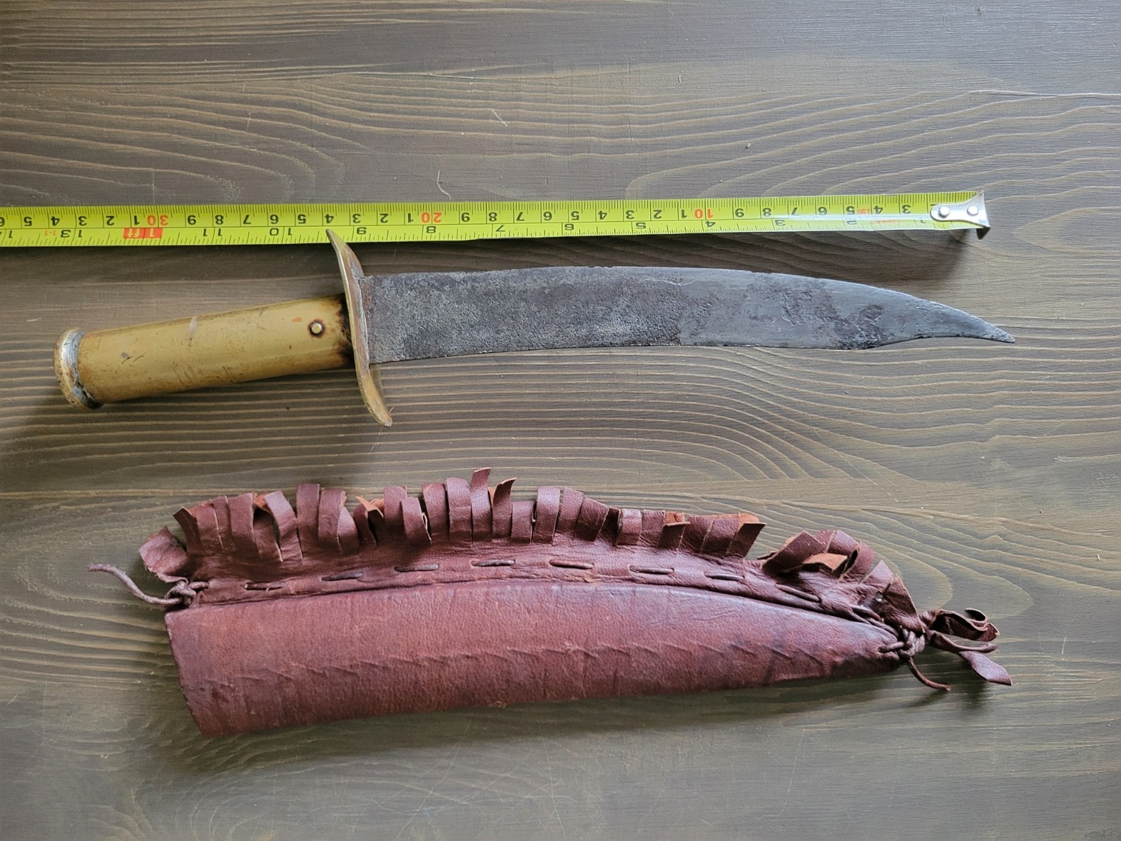 Civil War Brass Handle Bowie Fighting Knife Used Free Shipping