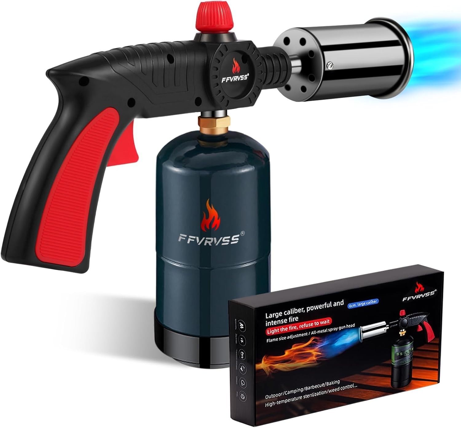 Adjustable Flame Propane Torch Gun for BBQ, Searing, Camping Welding