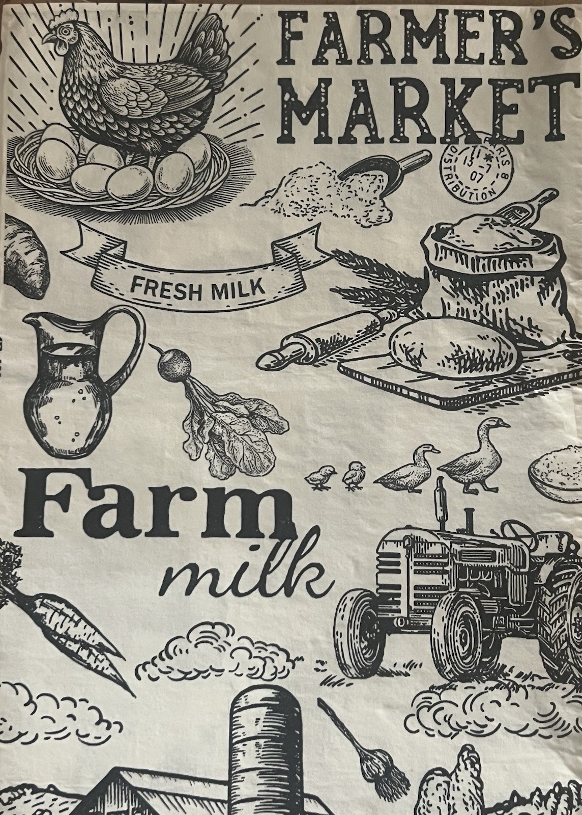 Two Individual dinner Decoupage Napkins Farm House Eggs/chickens/tractor/cows