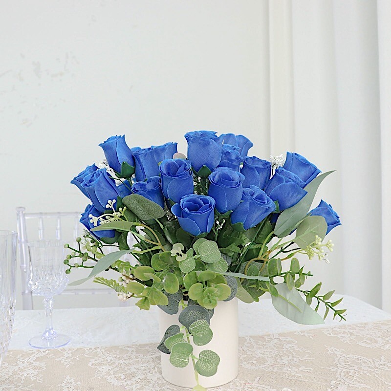 84 Royal Blue SILK ROSE BUDS Wedding Party Flowers Bouquets Decorations on SALE