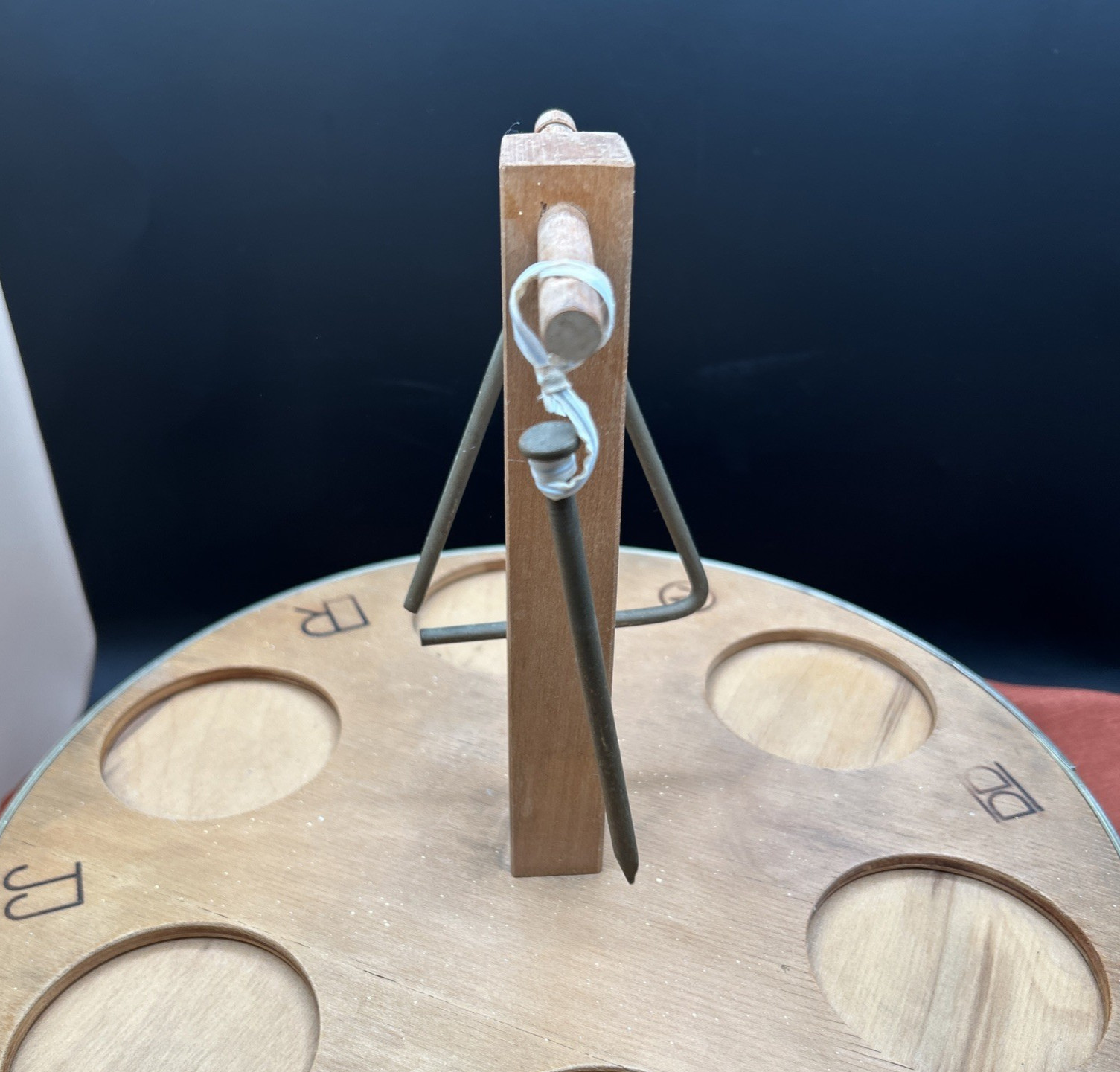 Vintage Siestaware Western / Wagon Wheel Bar Beverage Set with Caddy & Triangle