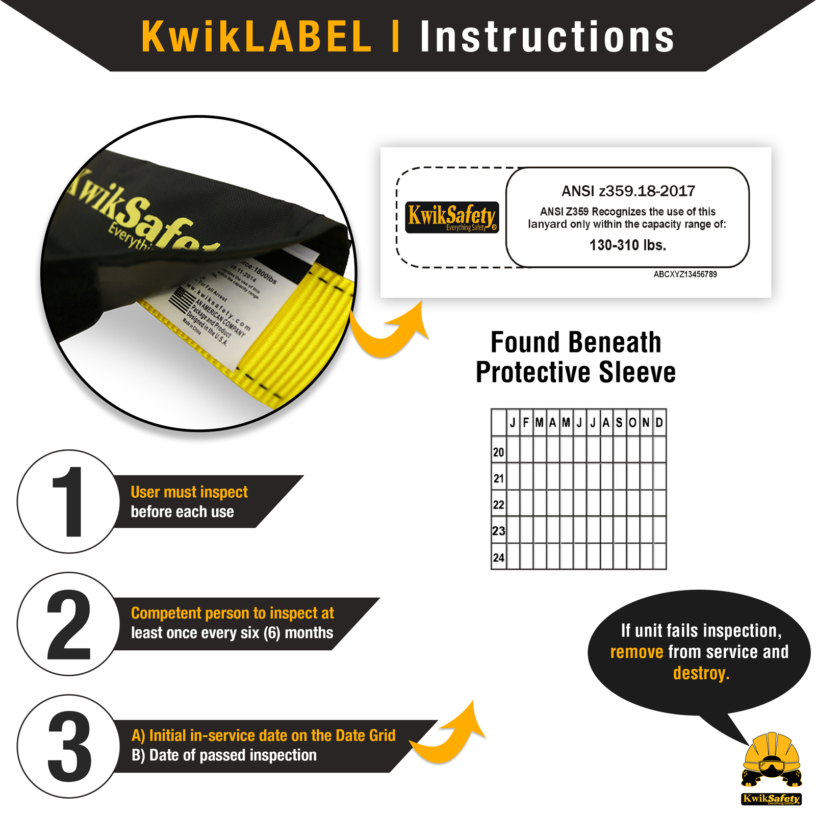 KwikSafety DOLPHIN DORSAL 18" D-Ring Extender Fall Protection Equipment