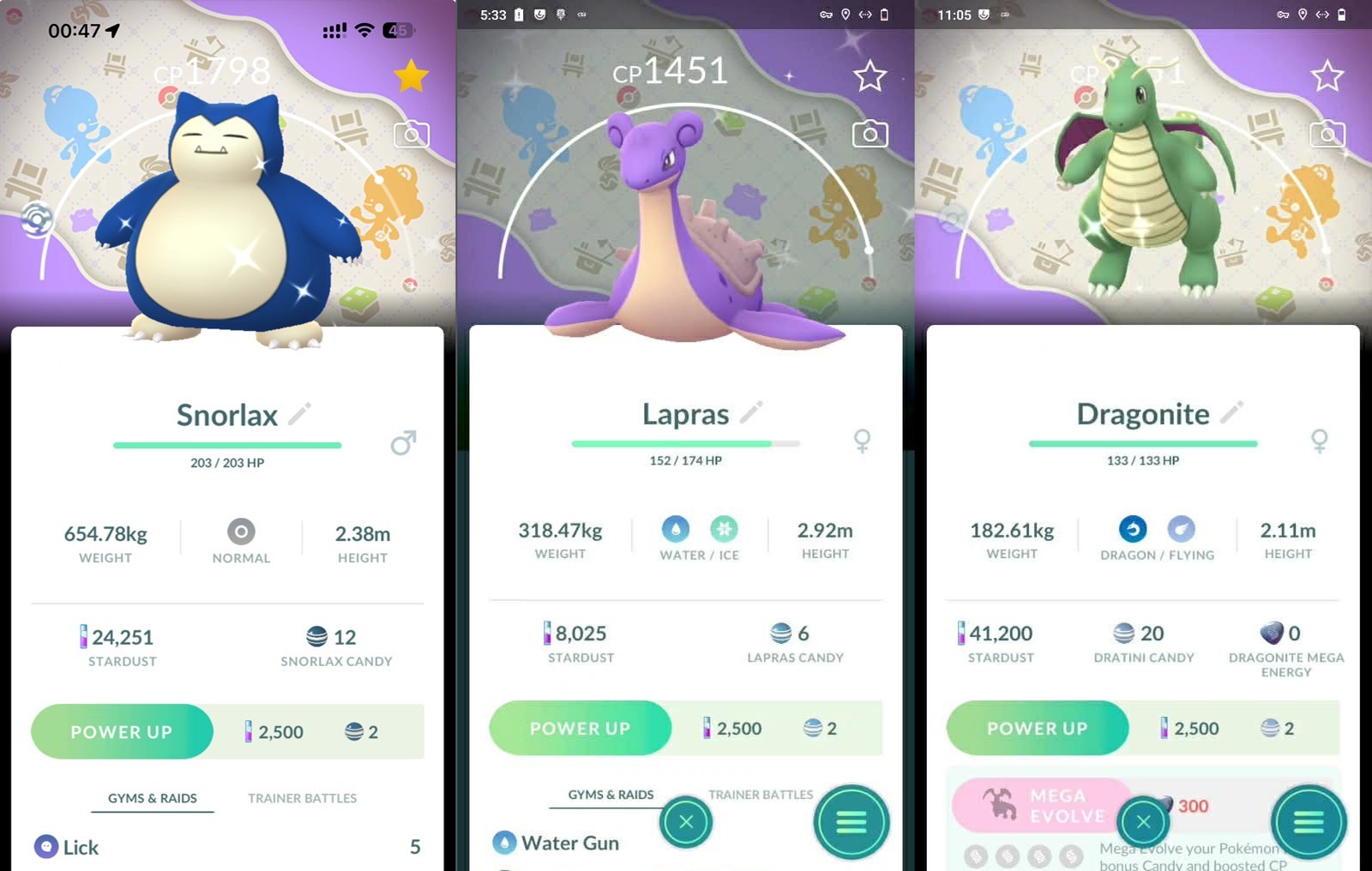 Shiny Dragonite Lapras Snorlax  Pokopia Celebration Background - PTCs 0r Trade