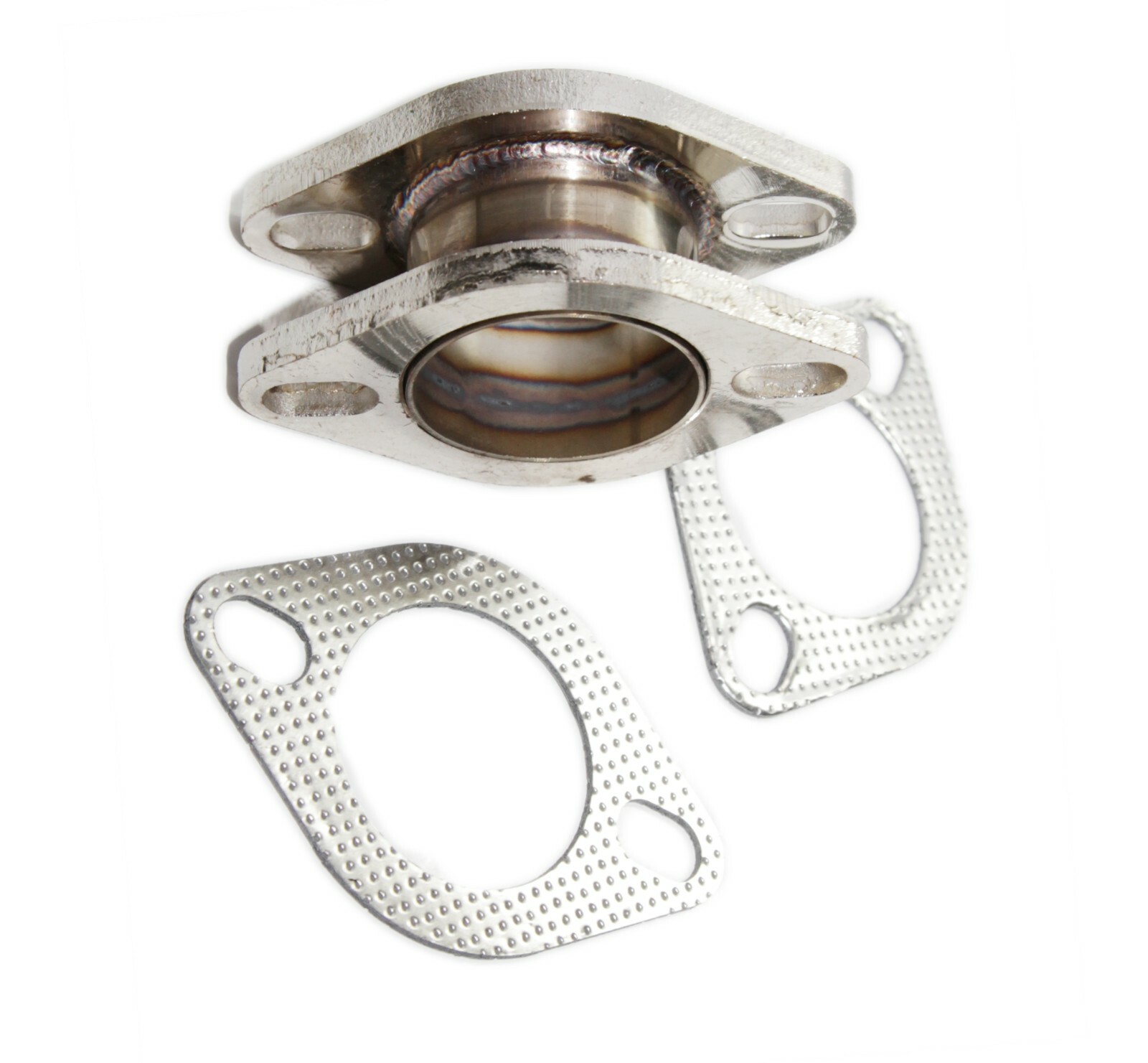 Catback Exhaust Muffler Extension Flange Steel Adapter 2.5" 2Bolt Flange+Gasket