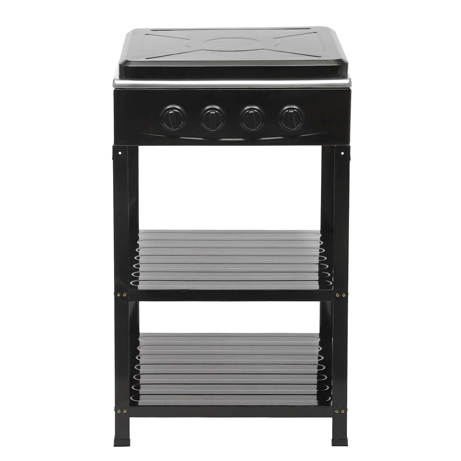 Outdoor 300000 BTU Stove Propane 4 Burner Portable Cooker BBQ Grill Windshelter