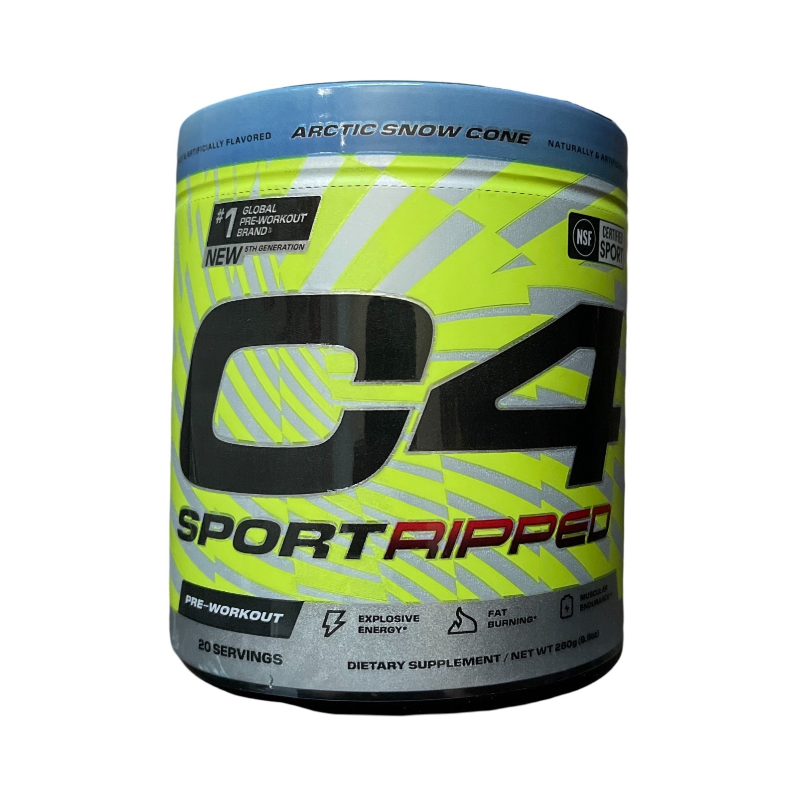 Cellucor C4 Ripped Sport Pre Workout Powder 20 Serv - Artic Snow Cone, Exp 10/26