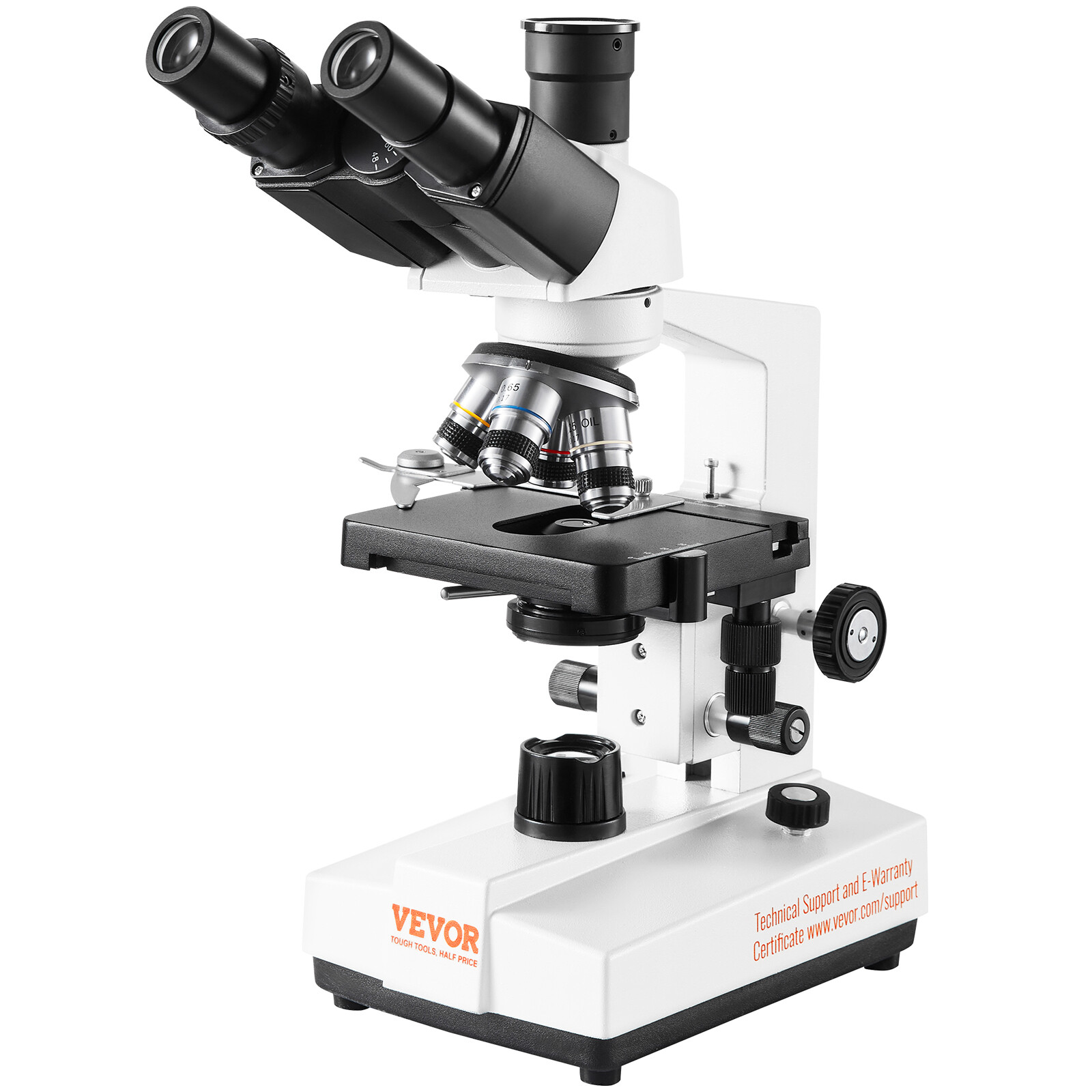 VEVOR Compound Trinocular Microscope 40X-5000X Two-Layer Mechanical Stage