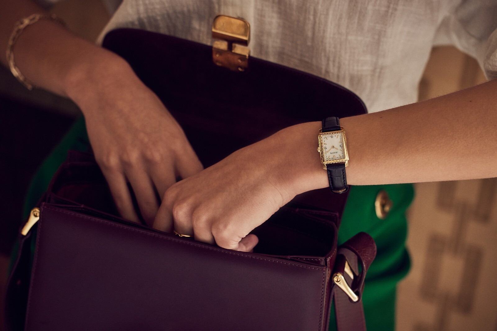 Bulova Women's Sutton Classic Quartz Gemmed Black Leather Watch 21 MM 97P166