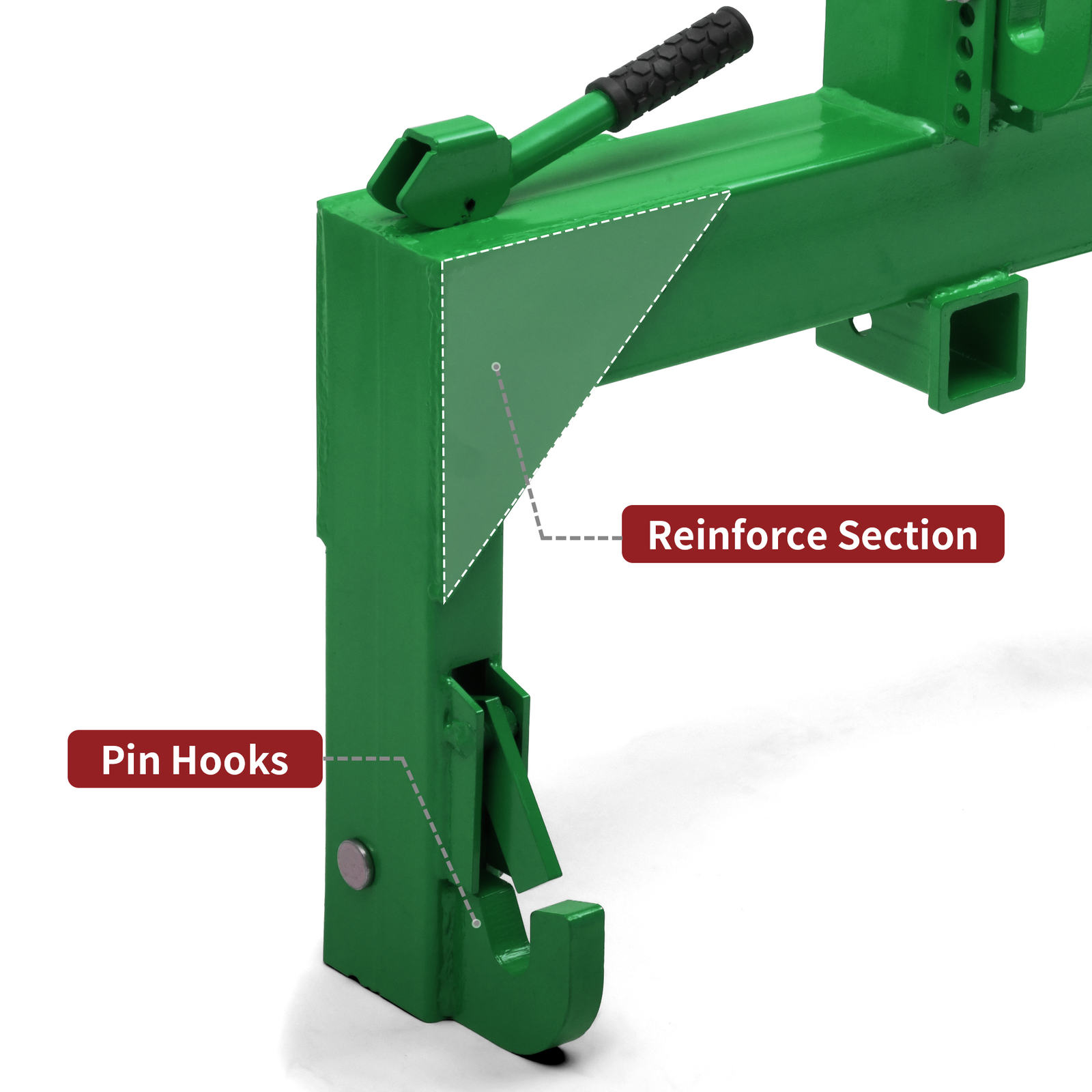 3 Pt Quick Hitch Adapter For Category 1 & 2 W/ Adjustable Bolt Tractor Green US