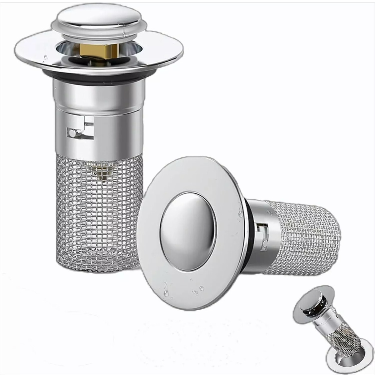 2 Pcs Bathroom Sink Stopper Hair Catcher Bathroom Pop Up Sink Drain Filter
