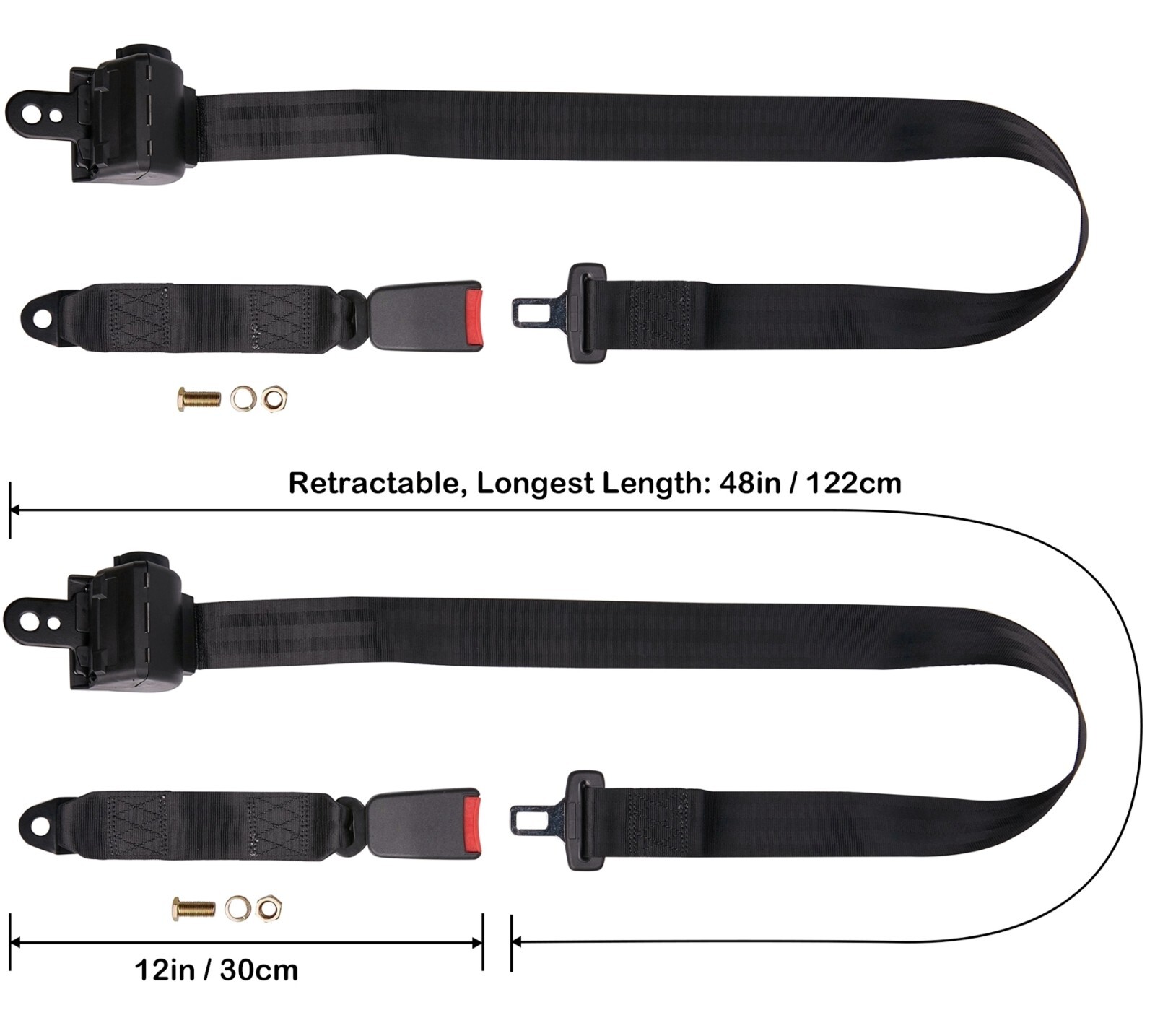 Universal Golf Cart Seat Belt, Retractable Belt for EZGO, Club Car Yamaha