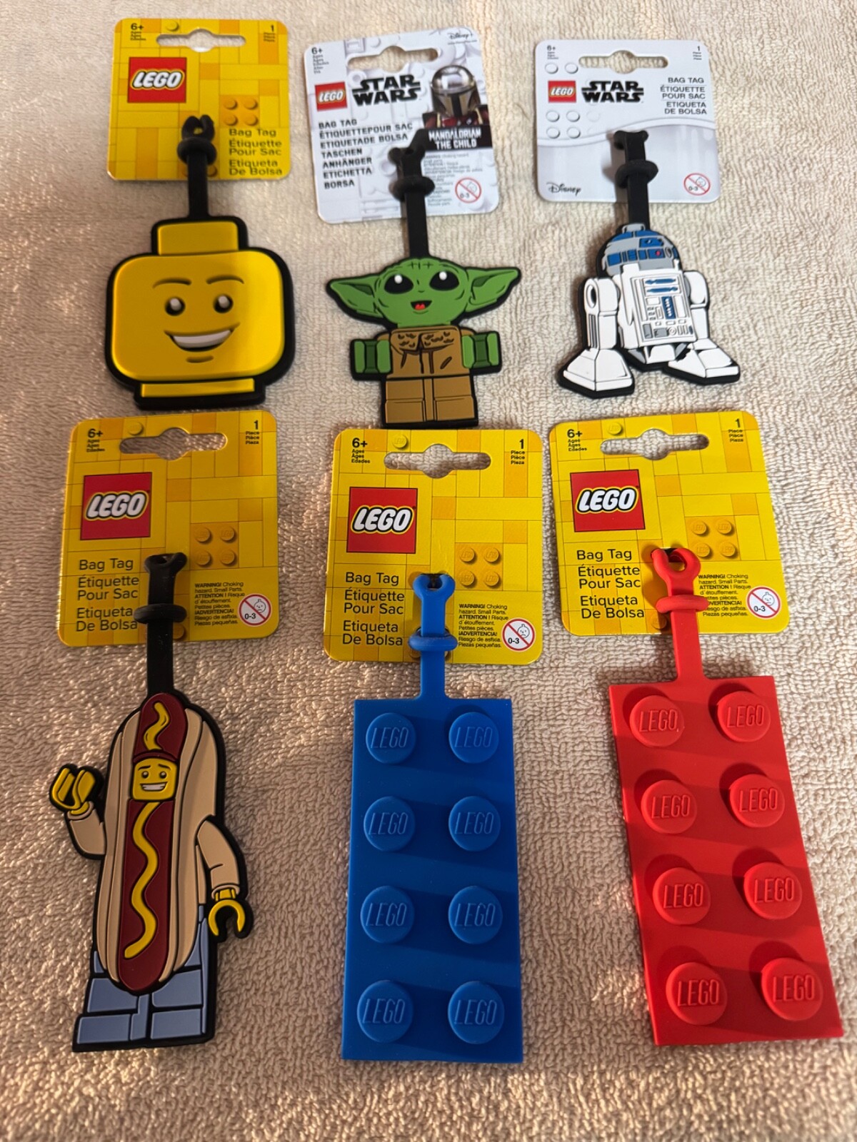 Lego STAR WARS R2D2 Stationery 2.5 X 3" Silicone Luggage Bag Tag NWT