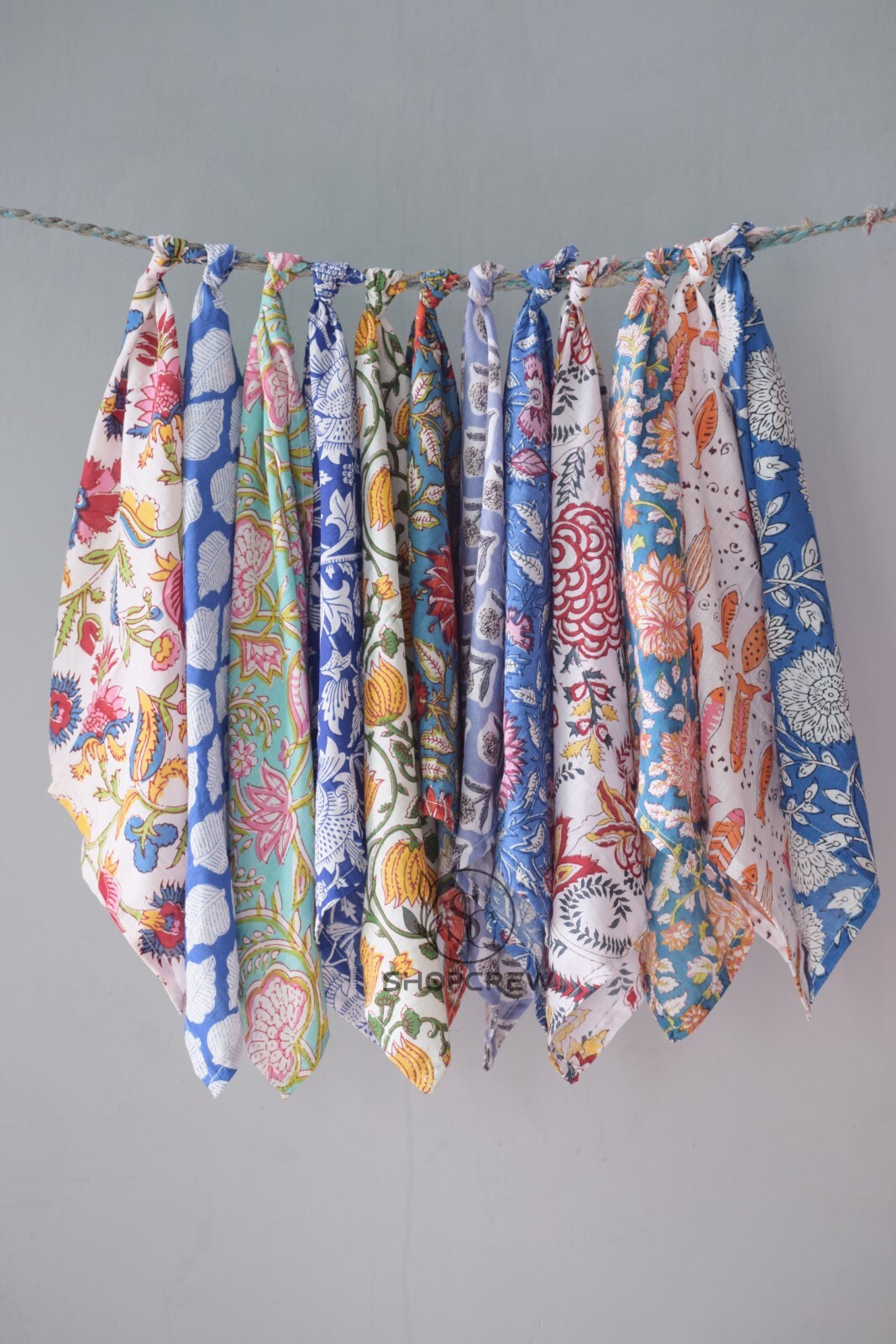 Assorted Cloth Napkins Set Hand Block Floral Printed Cotton Dinner Table Napkins