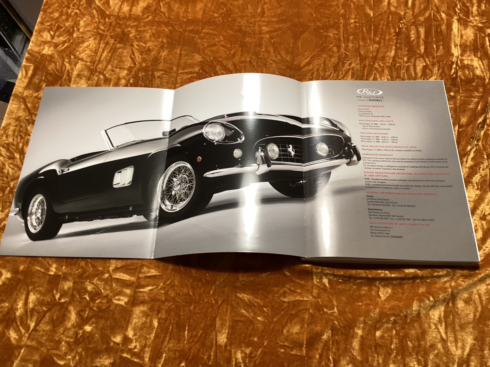 RM Auctions sotheby's Maranello Italy Ferrari sales catalogue May 2008