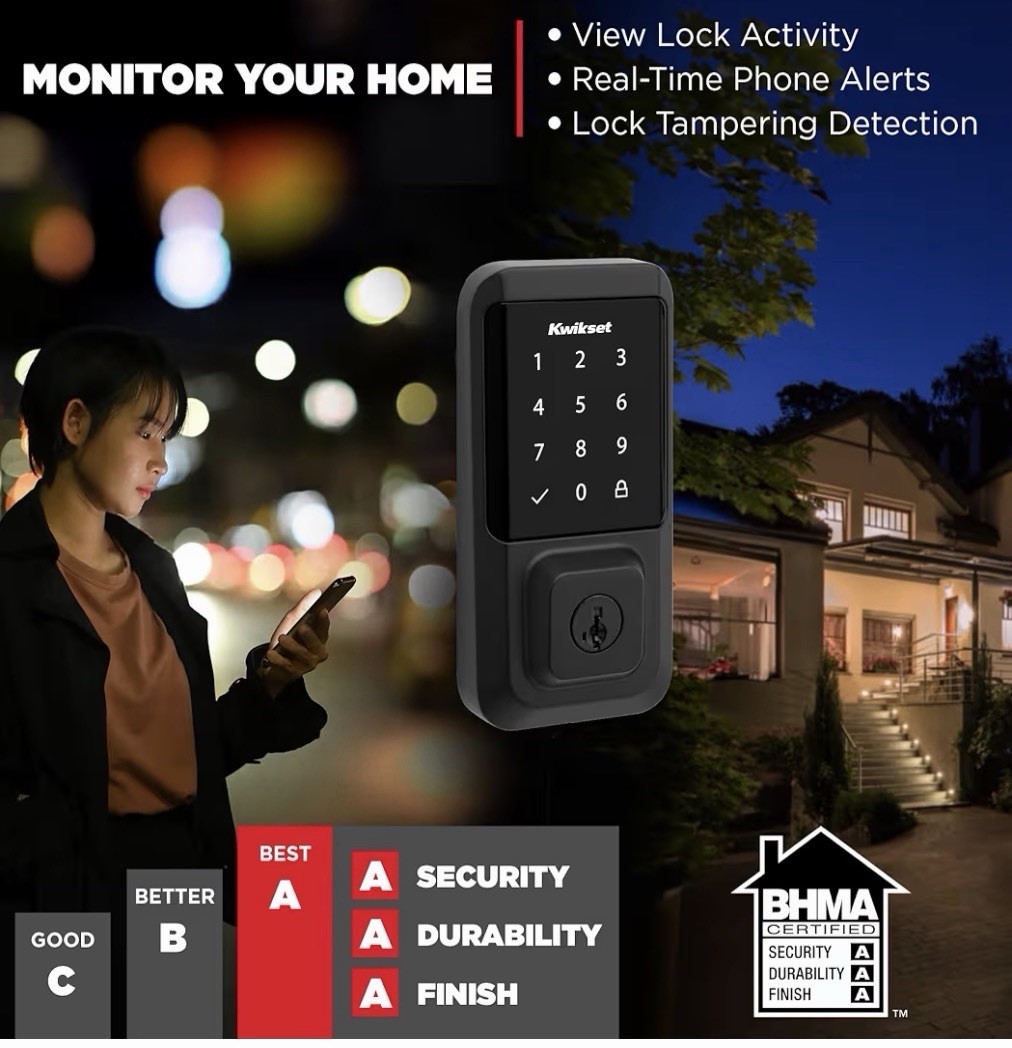 Kwikset Touchscreen Wi-Fi Enabled Smart Lock. Keyless Entry Matte Black. New.