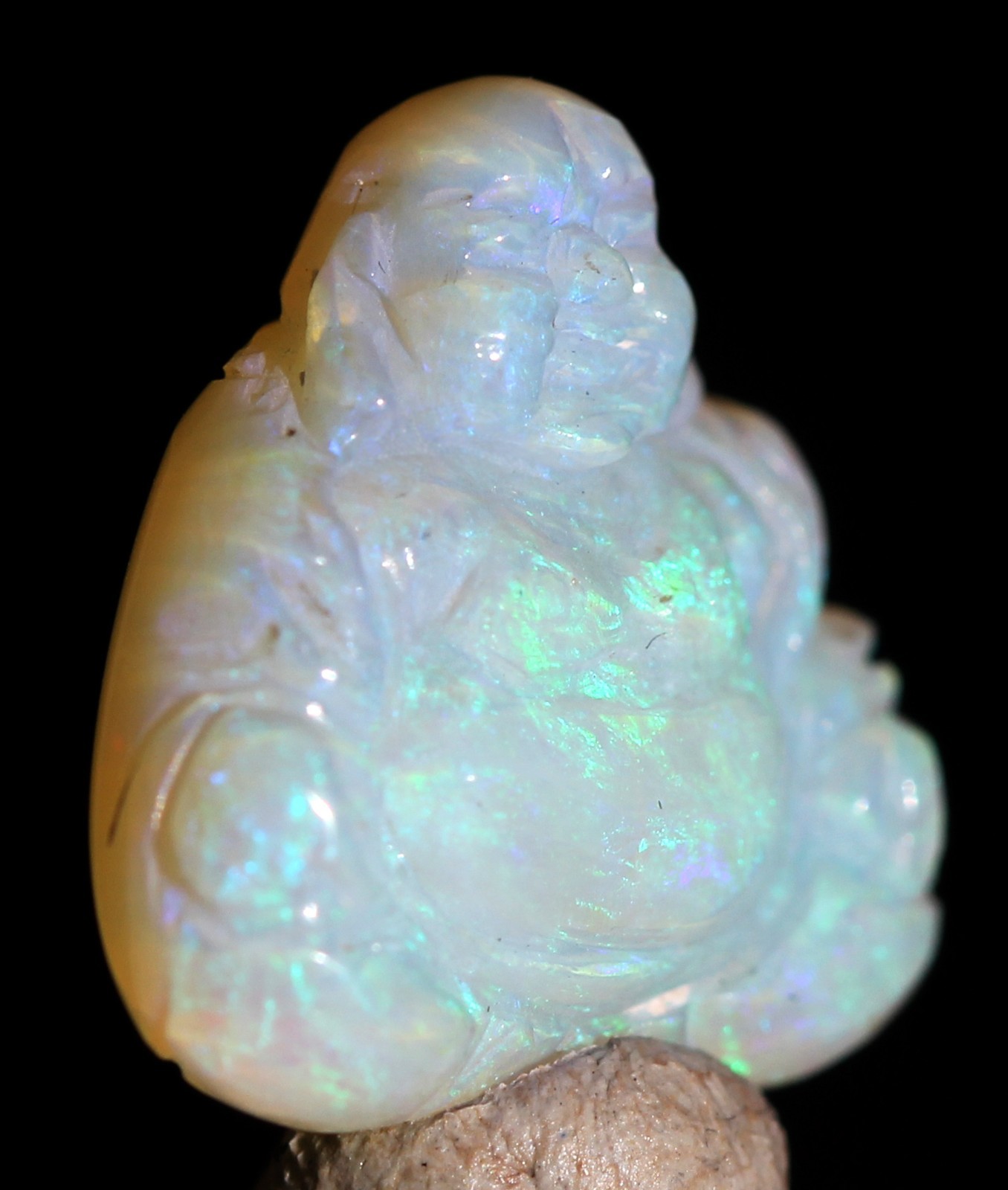 OPAL Carving BUDDHA Hand Carved Polished Gemstone Sculpture AUSTRALIA BOULDER