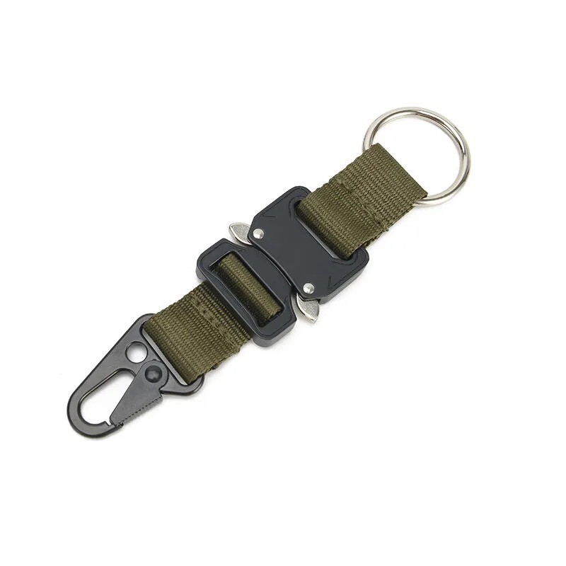 Tactical Keychain with Heavy Duty Quick Release Metal Buckle EDC Gear Clip Ring